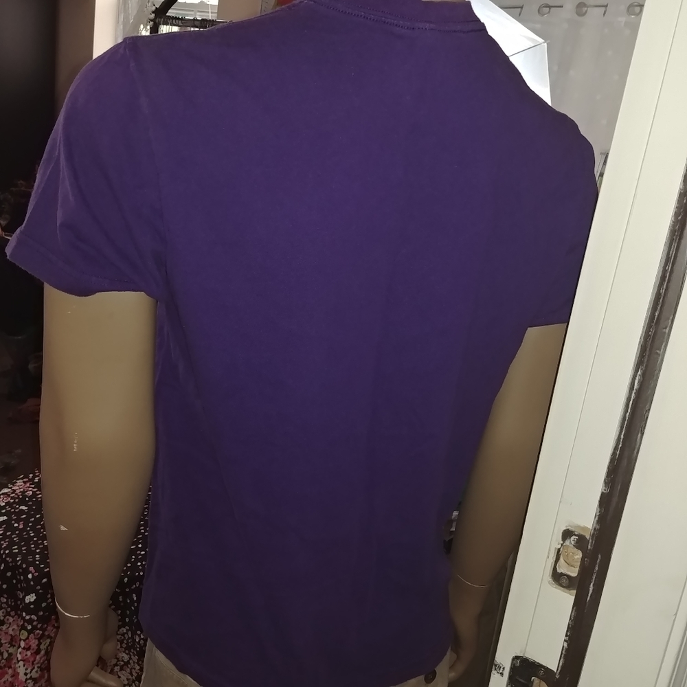Access Gold Label | purple v neck tshirt basic solid color large - Picture 4 of 7